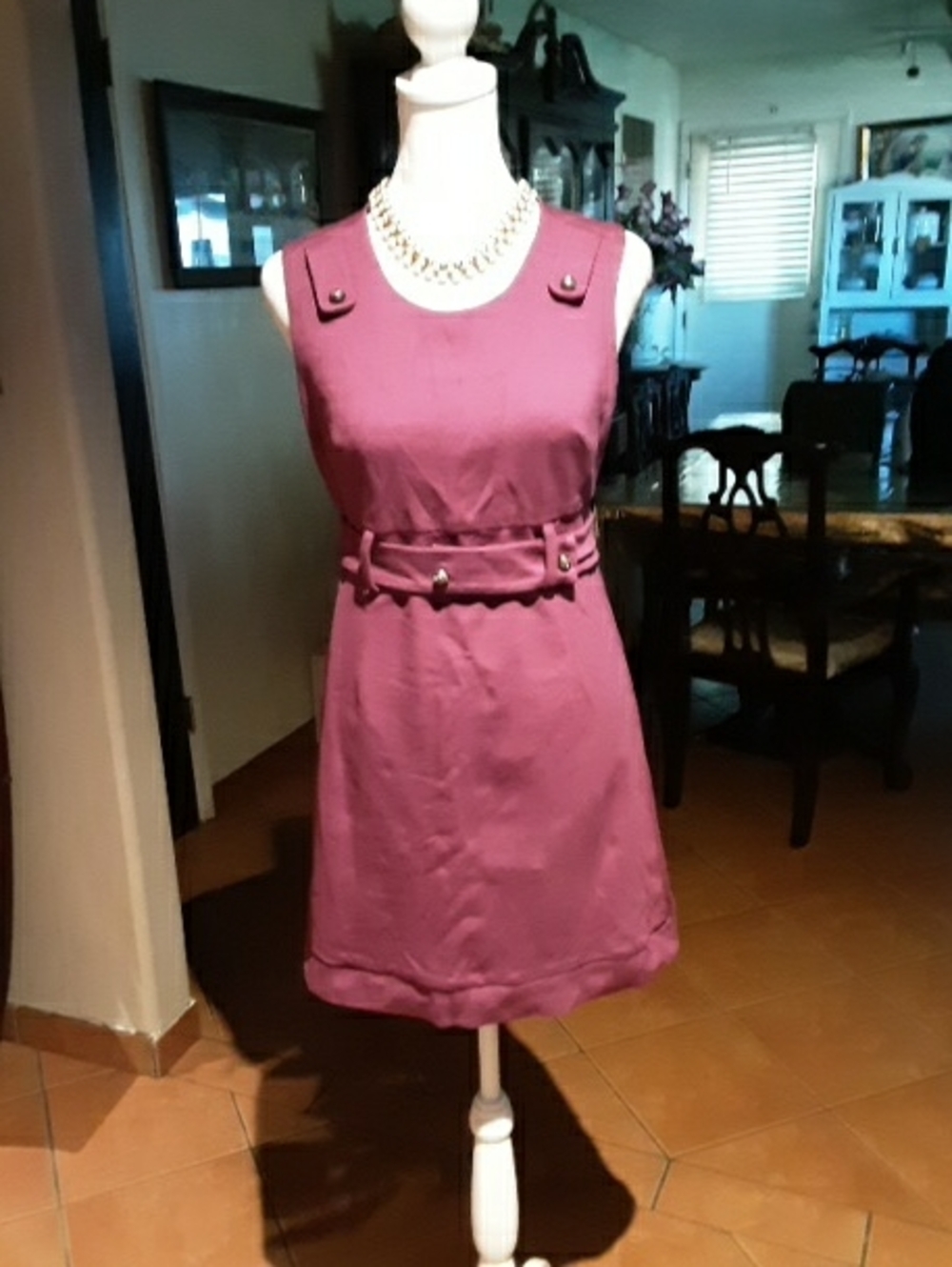 Cynthia Steffe Raspberry Shift Dress with Decorative Belt Metirial Spandex